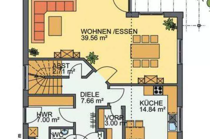Grundriss Pultdachhaus Kiel, grundriss eg