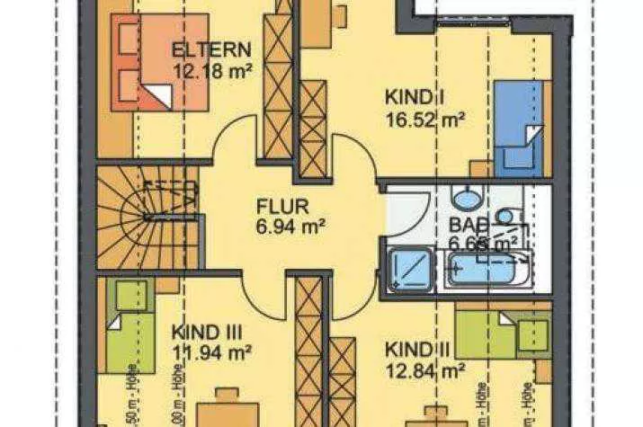 Grundriss Pultdachhaus Kiel, grundriss dg
