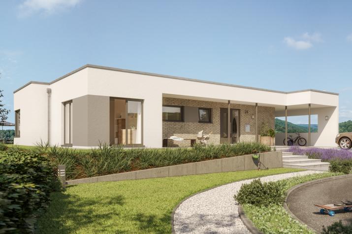 SOLUTION 101 V4 - Traumbungalow im Bauhausstil mit integriertem Carport SOLUTION 101 V4 - Traumbungalow im Bauhausstil mit integriertem Carport