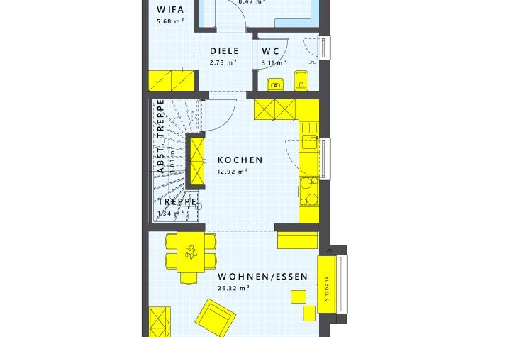 Grundriss bis 500.000 € mit 5 Zimmern, 164 m² Wohnfläche