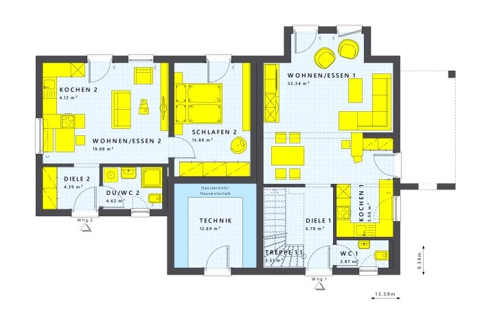 SOLUTION 183 V4, Grundriss Erdgeschoss