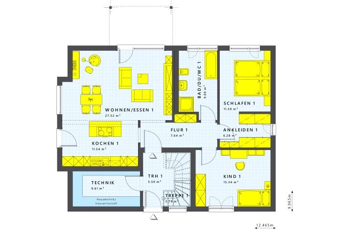Grundriss über 500.000 € mit 6 Zimmern, 204 m² Wohnfläche