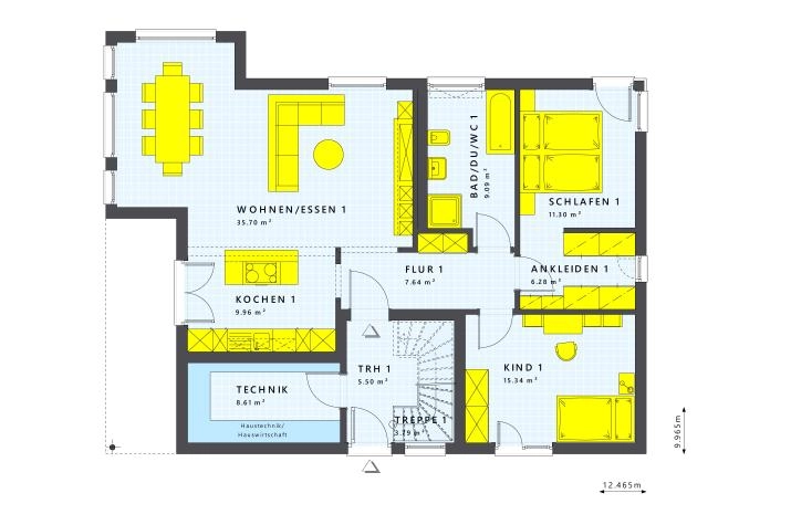 Grundriss über 500.000 € mit 6 Zimmern, 206 m² Wohnfläche