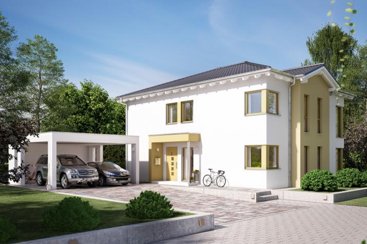 SOLUTION 204 V7 L - Elegantes Mehrgenerationenhaus mit Doppel-Carport „Modern Art”
