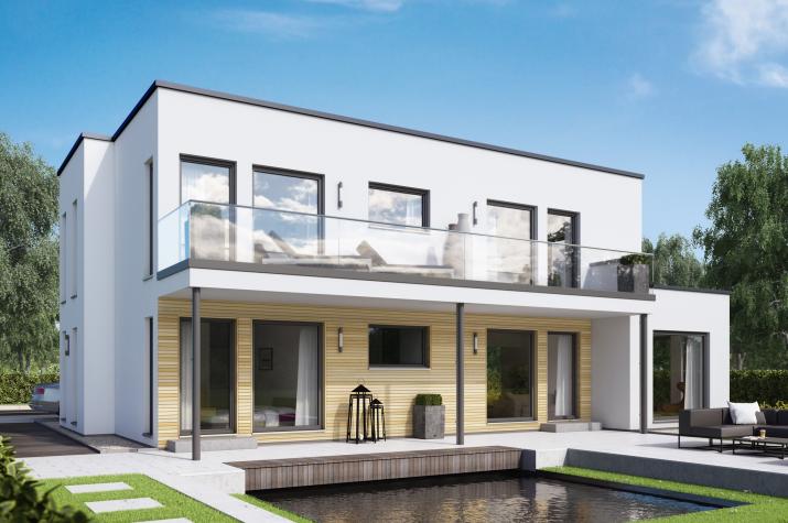 SOLUTION 204 V8 L - Modernes Zweifamilienhaus mit Übereckerker und Balkon SOLUTION 204 V8 L - Modernes Zweifamilienhaus mit Übereckerker und Balkon