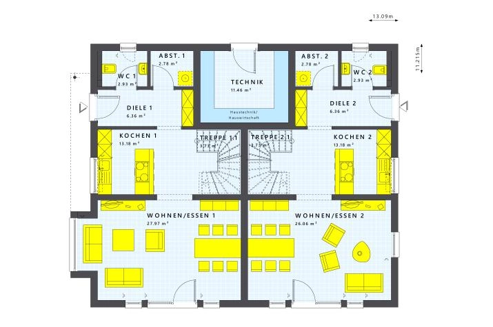 Grundriss über 500.000 € mit 8 Zimmern, 229 m² Wohnfläche