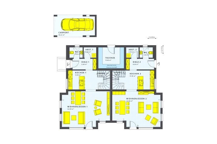 Grundriss über 500.000 € mit 8 Zimmern, 231 m² Wohnfläche