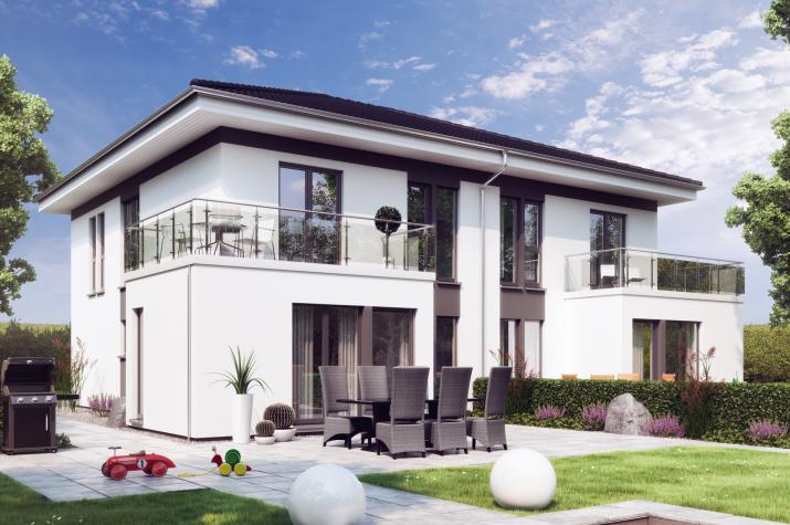 SOLUTION 242 V6 - Elegantes Zweifamilienhaus mit Übereck-Erker mit Balkon