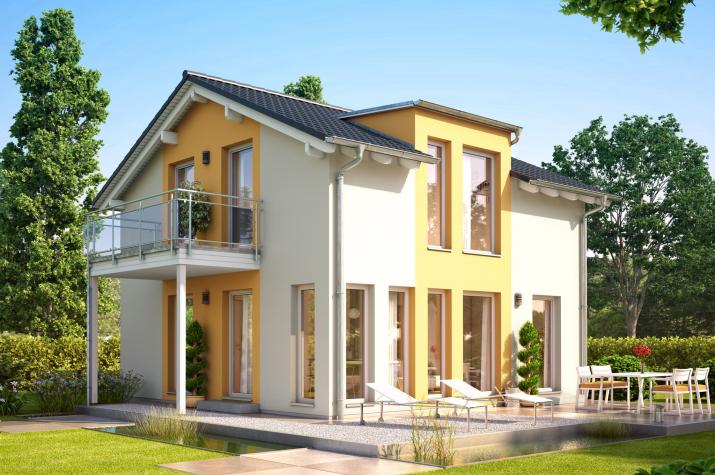 SUNSHINE 113 V4 - Familienfreundlich wohnen mit Rechteckbalkon und Zwerchgiebel mit Pultdach
