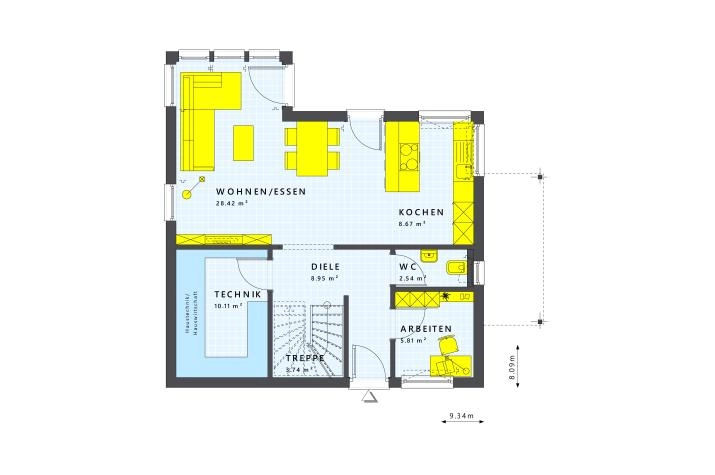 Grundriss bis 350.000 € mit 5 Zimmern, 124 m² Wohnfläche