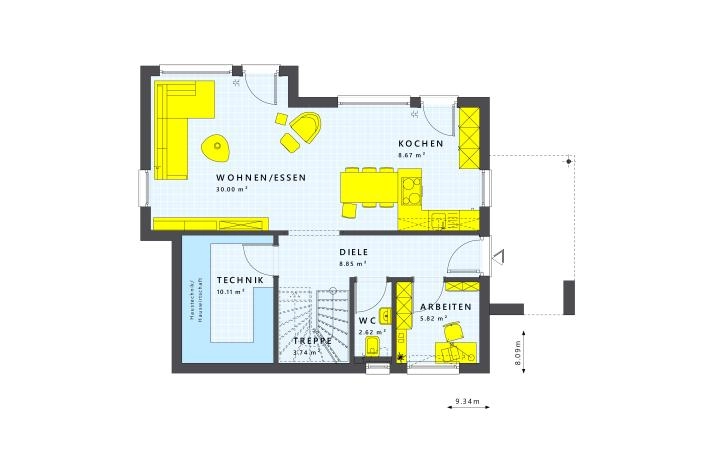 Grundriss bis 350.000 € mit 5 Zimmern, 124 m² Wohnfläche