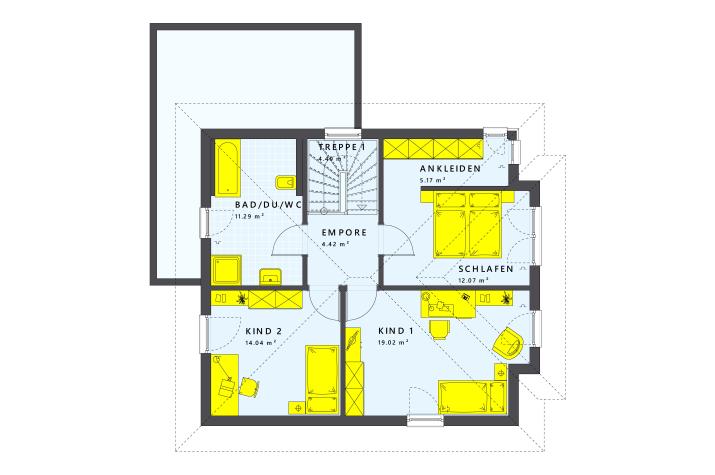 SUNSHINE 136 V6 - Grundriss Obergeschoss SUNSHINE 136 V6 - Grundriss Obergeschoss