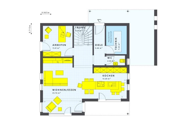 Grundriss SUNSHINE 143 V7, Grundriss Erdgeschoss