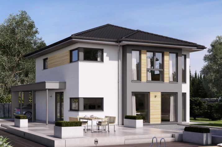 Niedrigenergiehaus, mit Walmdach, 153 m² Wohnfläche