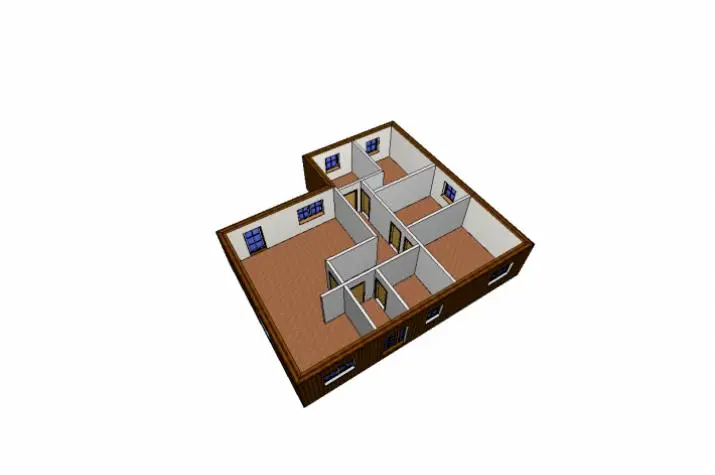 Schwedenhaus Bungalow ökologisch-nachhaltig-wertvoll, 3D Grundriss