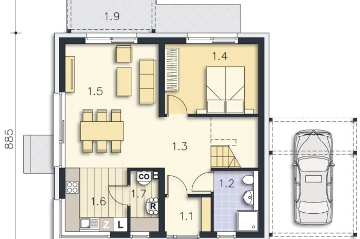 Grundriss Fachwerkhaus mit 5 Zimmern, 118 m² Wohnfläche