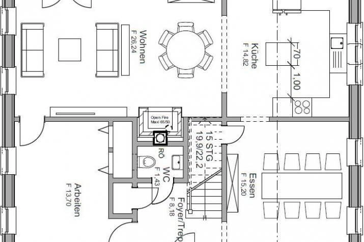 Grundriss Amerikanisches Haus, 158 m² Wohnfläche