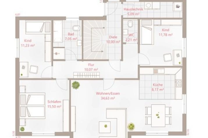 Grundriss Zweifamilienhaus mit 8 Zimmern, 238 m² Wohnfläche