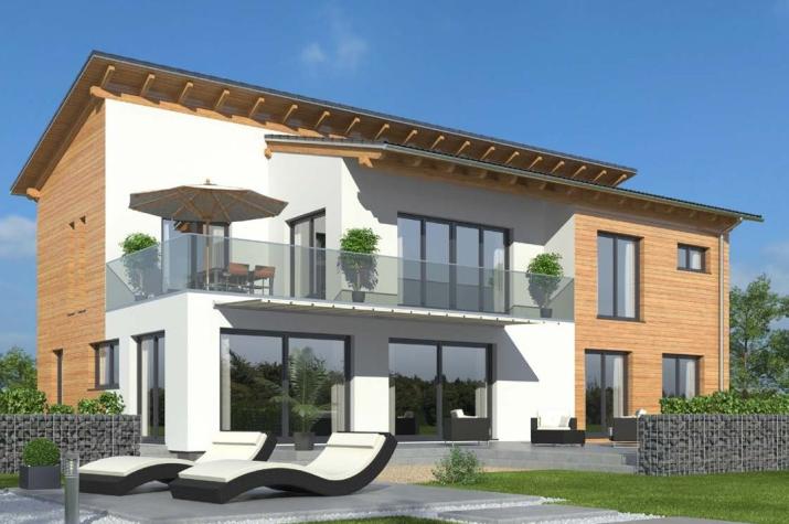 Zweifamilienhaus 245 2V PD - Drevo Fertigbau - Ansicht Zweifamilienhaus 245 2V PD - Drevo Fertigbau - Ansicht