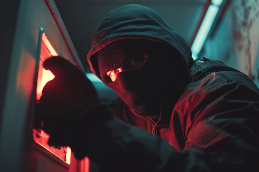 Einbrecher bricht Safe auf