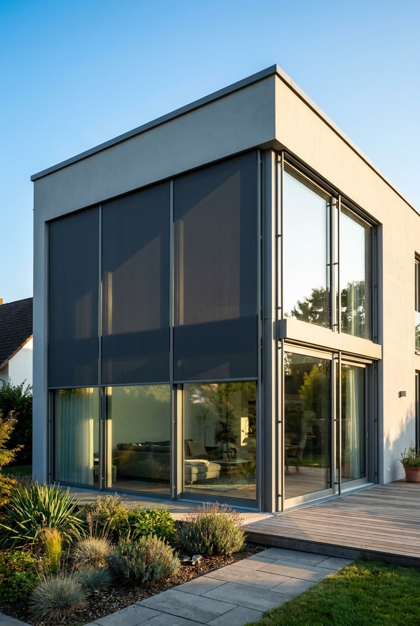 Sonnenschutz mit einer Senkrechtmarkise